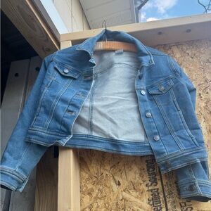 Kids crop Blue Denim Jacket